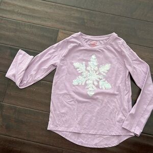 Flip sequin shirt girls 7/8 lavender color long sleeve cat and jack brand